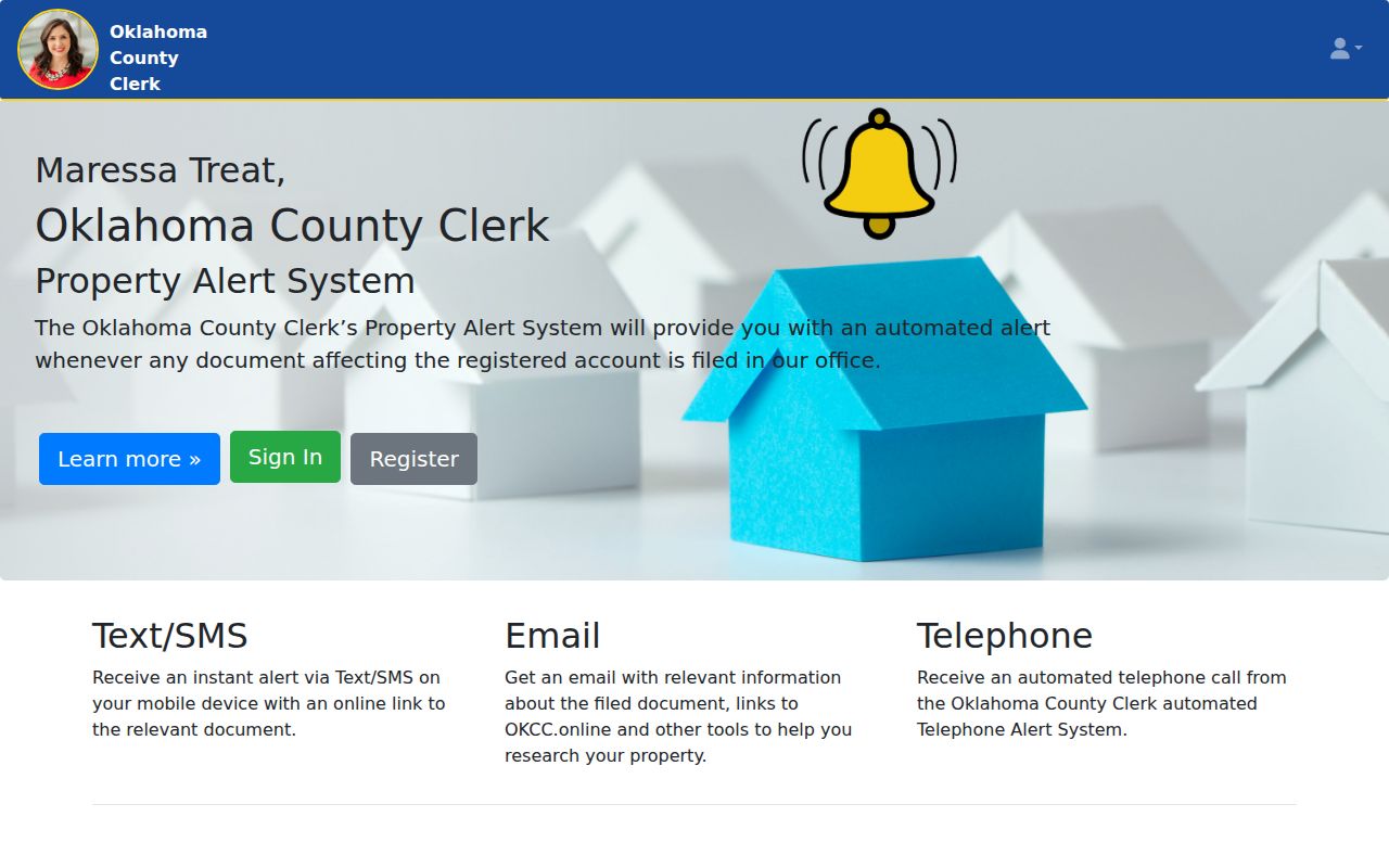 Oklahoma County residents directory County Clerk property-alert registration